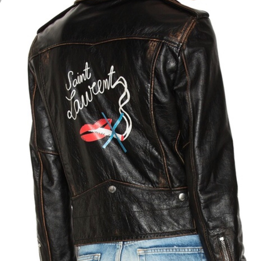 SAINT LAURENT distressed leather biker jacket!